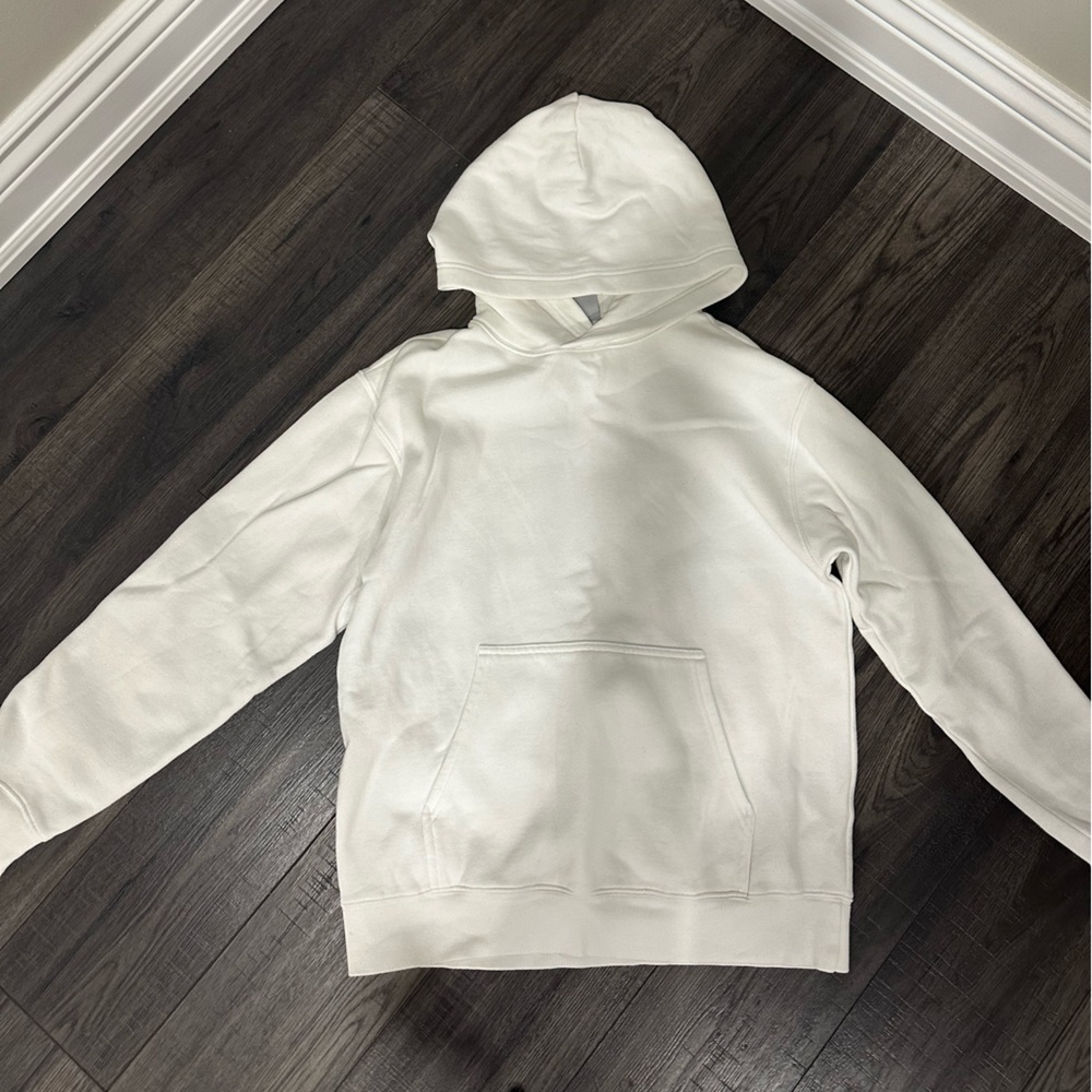 Aritzia White Cozy Fleece Hoodie